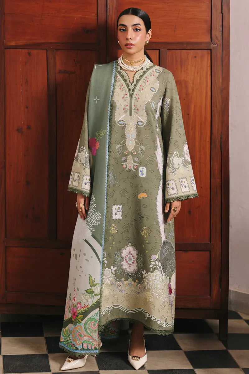 Qalamqar QLine unstitched suit in authentic ethnic wear