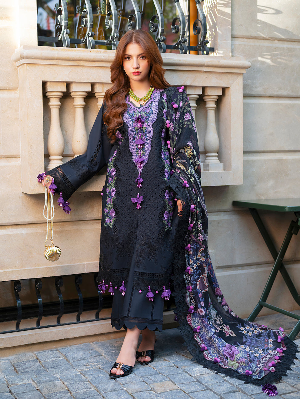 Jade Ombre Starlet Lawn 2026=07 Aangan the essence of lawn & chiffon