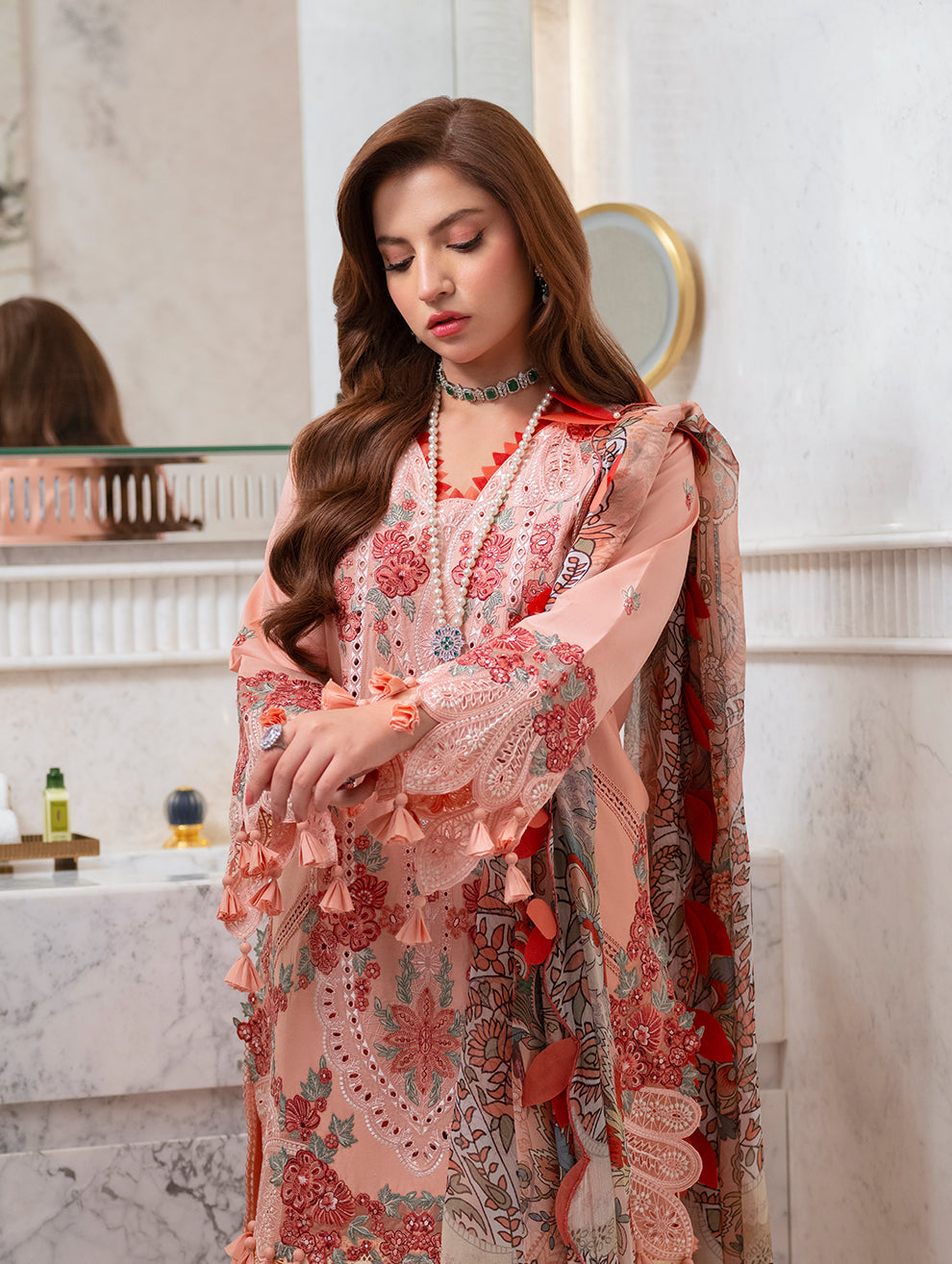 Jade Ombre Starlet Lawn 2026=04|Shop Embroidered Chikenkari lawn suit