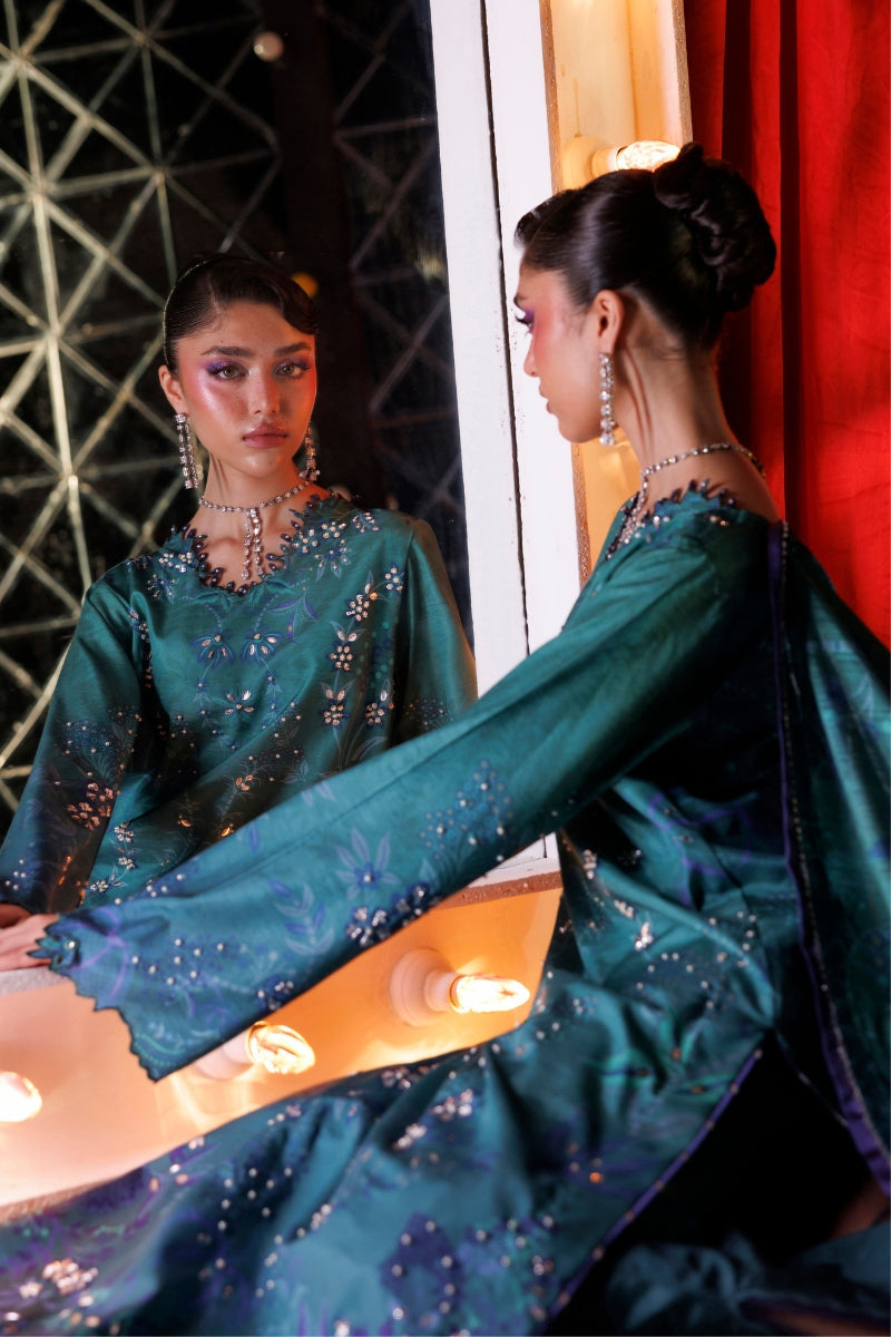 Rang Rasiya Luxe Silk 2026 Lumeire Deep Teal Raw Silk Detail