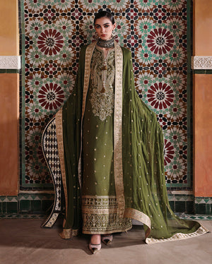 Mushq Nuvera Silk Celestia Crown Dupatta Border Detail