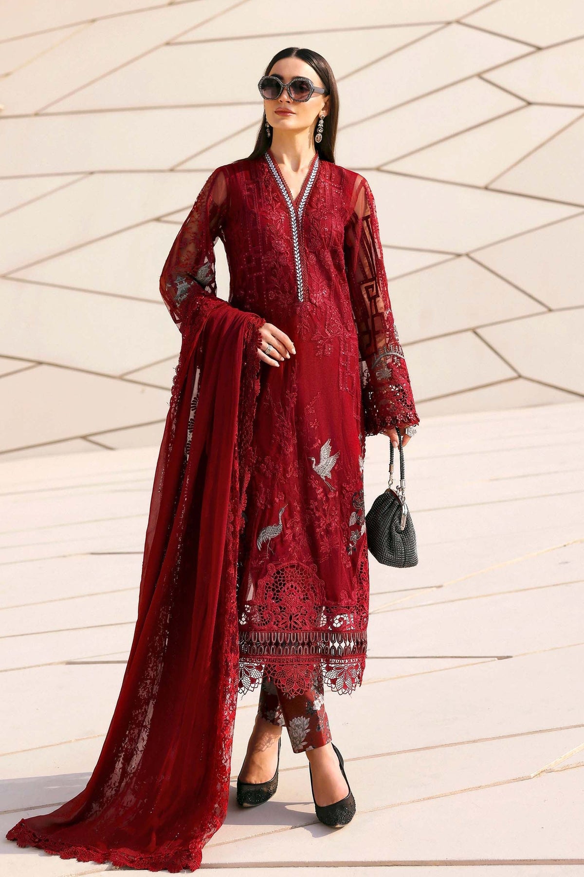Maria B luxury Lawn 2026=07a Aangan | the Essence of Lawn & Chiffon