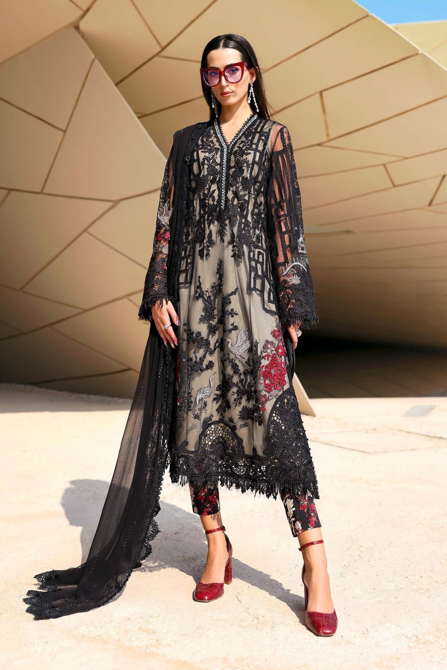 Maria B luxury Lawn 2026=07b Aangan | the Essence of Lawn & Chiffon