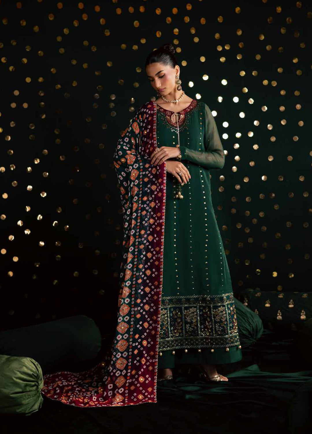 Mukeshkari by Nureh Unstitched Embroidered Chiffon 3 Piece Suit NU26UM MK- 20 - Festive Collection