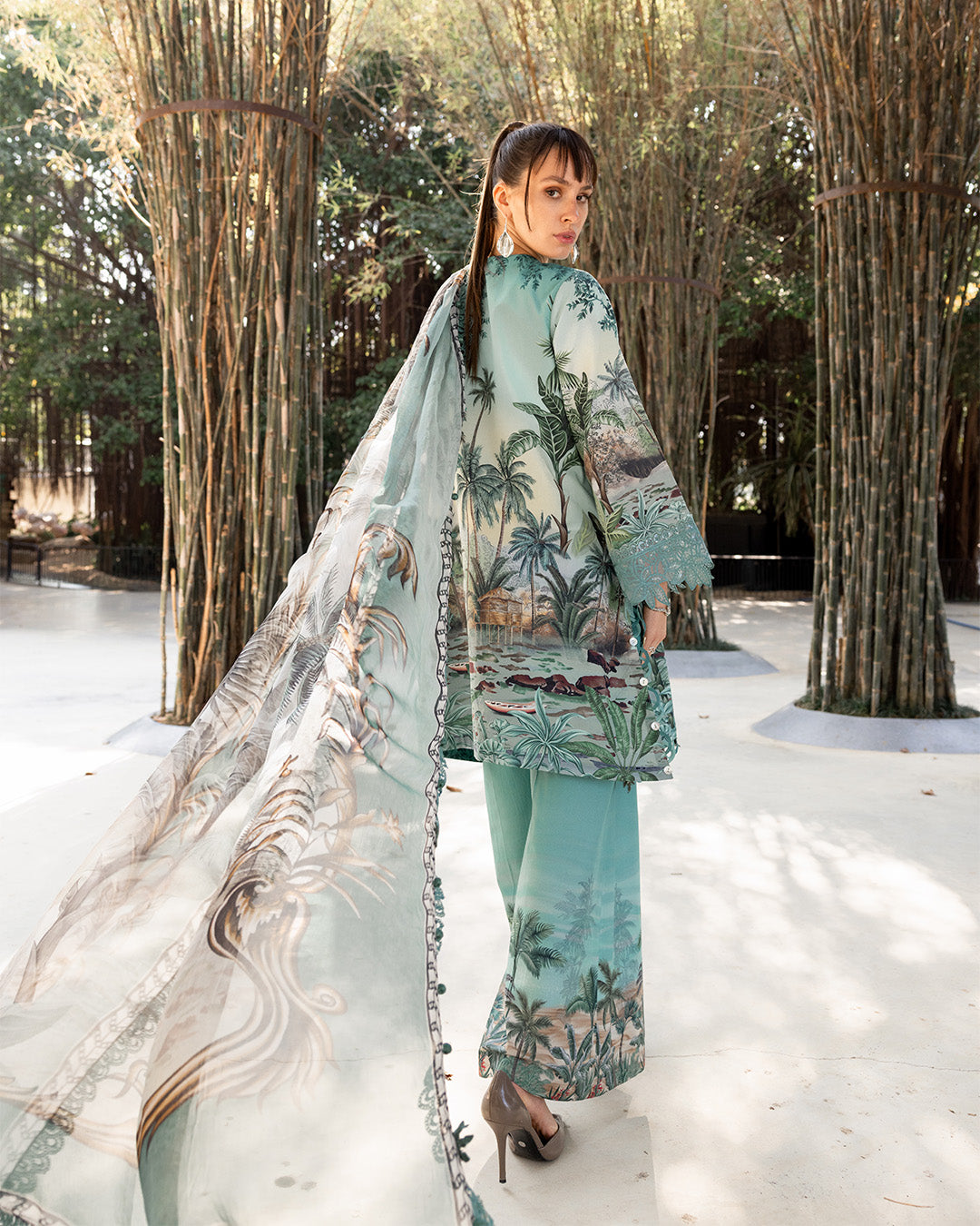 MARIA.B M.Prints Lawn 2026=07a Aangan the essence of lawn & chiffon