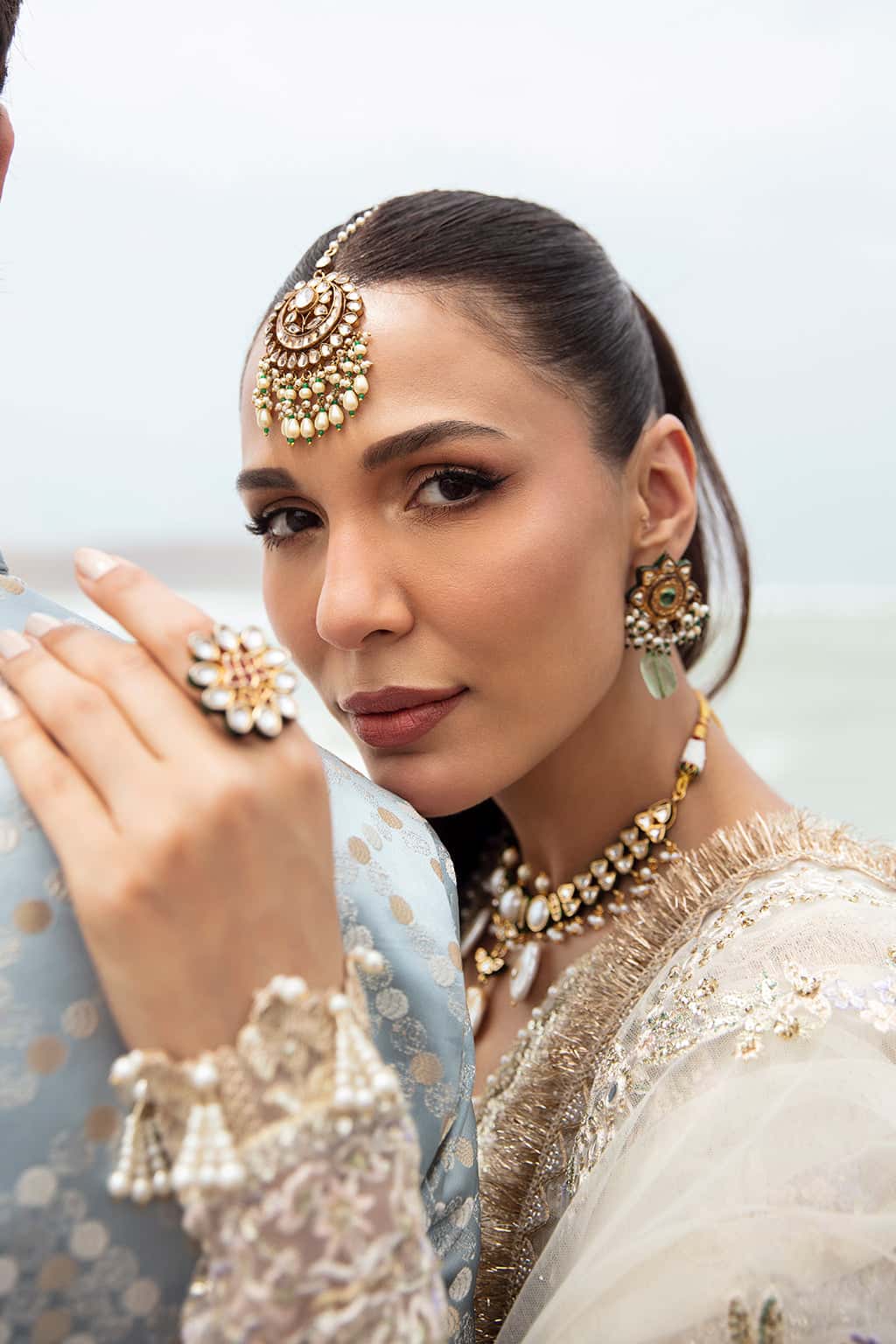 - “Afrozeh original Pakistani embroidered organza suit for festive wear”
