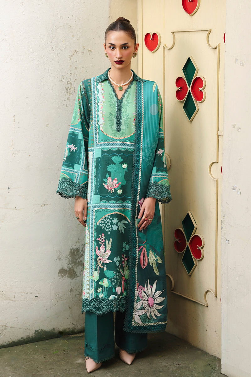 Qalamkar suit in original Pakistani design for weddings and celebrations