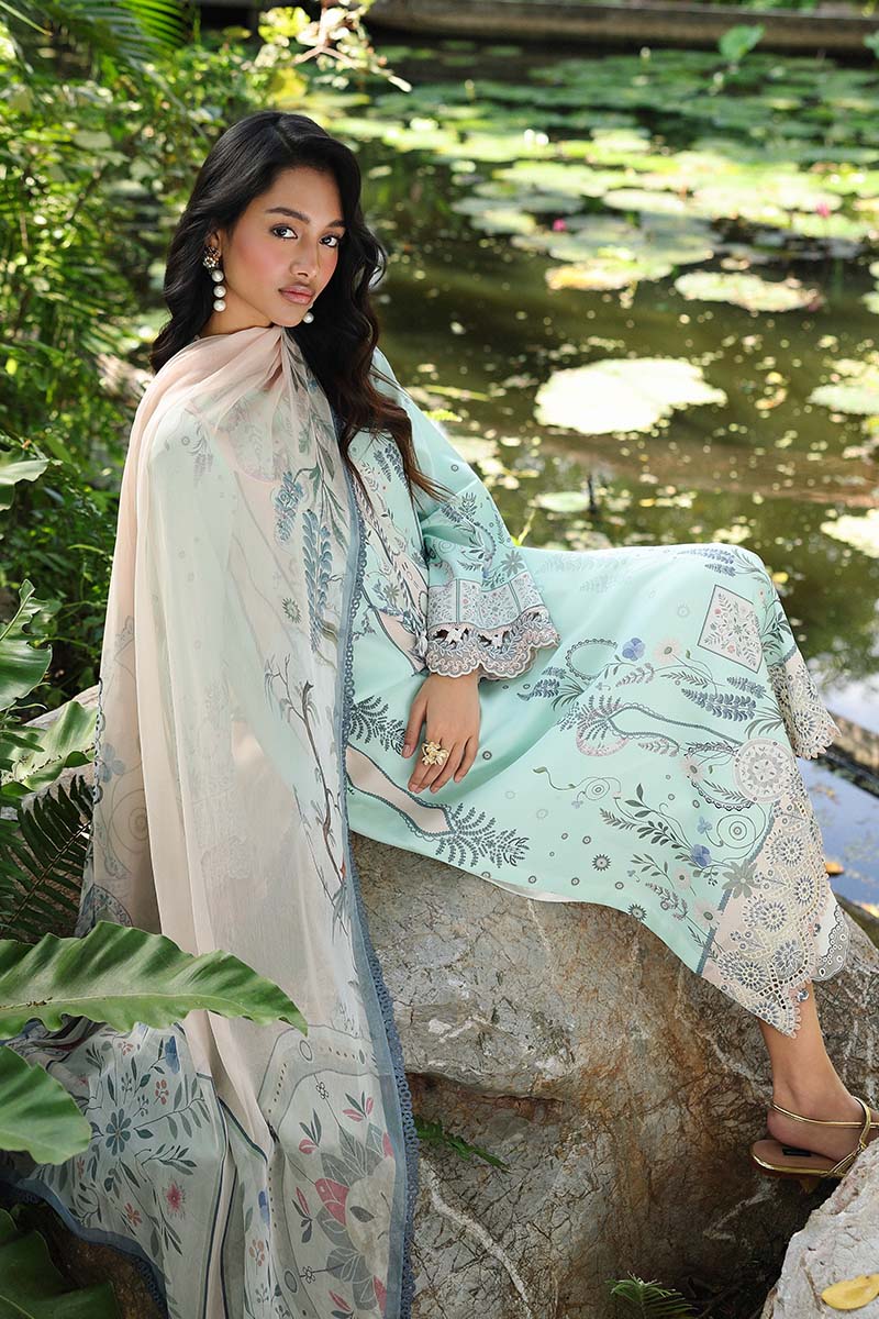 Shop Qalamkar Lawn 2026 Eavan & Aangan online in India. Premium Pakistani lawn suits with COD option, genuine quality & stylish embroidery