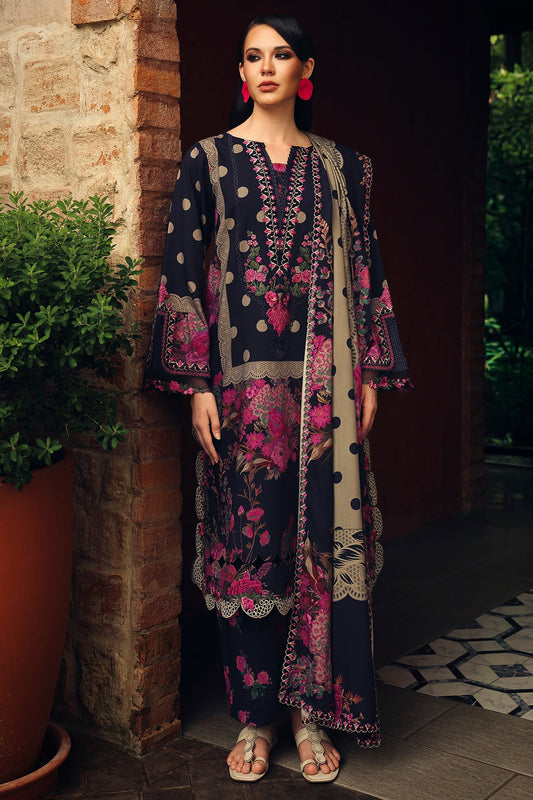 Aangan Charizma CCW7-08 embroidered linen unstitched suit front