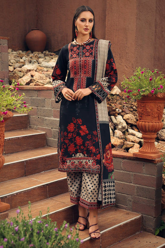 Aangan Charizma CCW7-10 embroidered linen unstitched suit front