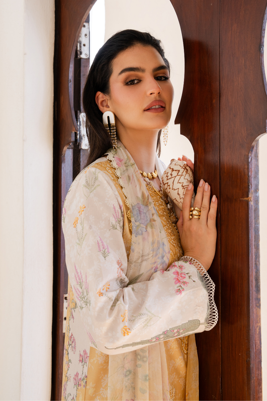 Aabyan Shezlin Chikankari Edit '26=nuraya Aangan the essence of lawn & chiffon