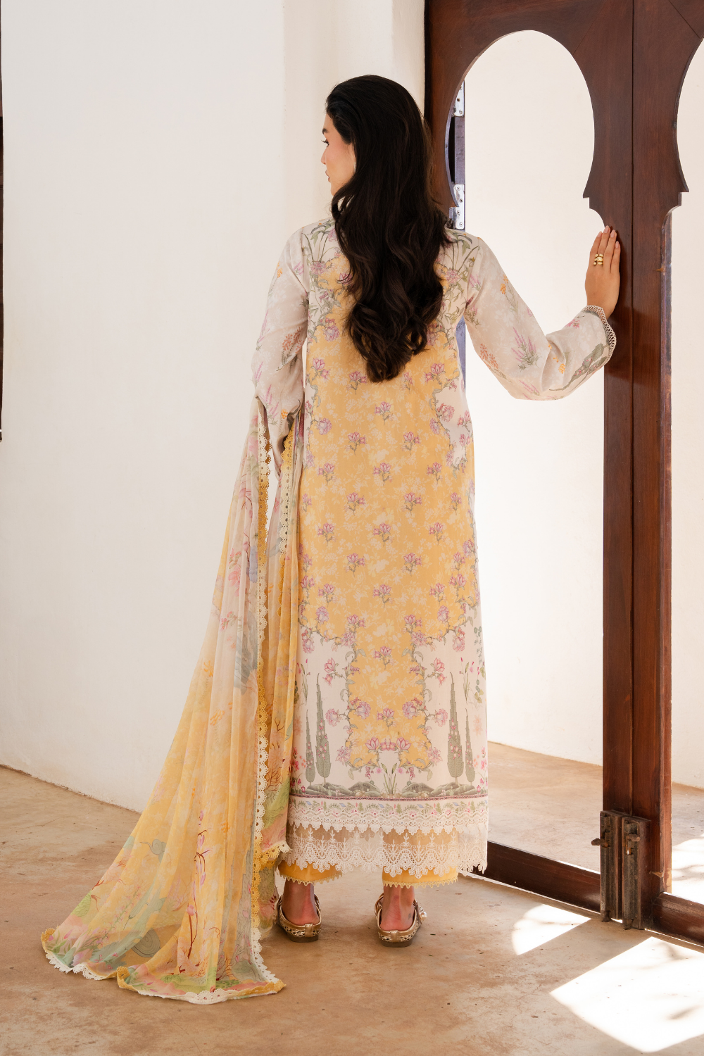 Aabyan Shezlin Chikankari Edit '26=nuraya Aangan the essence of lawn & chiffon