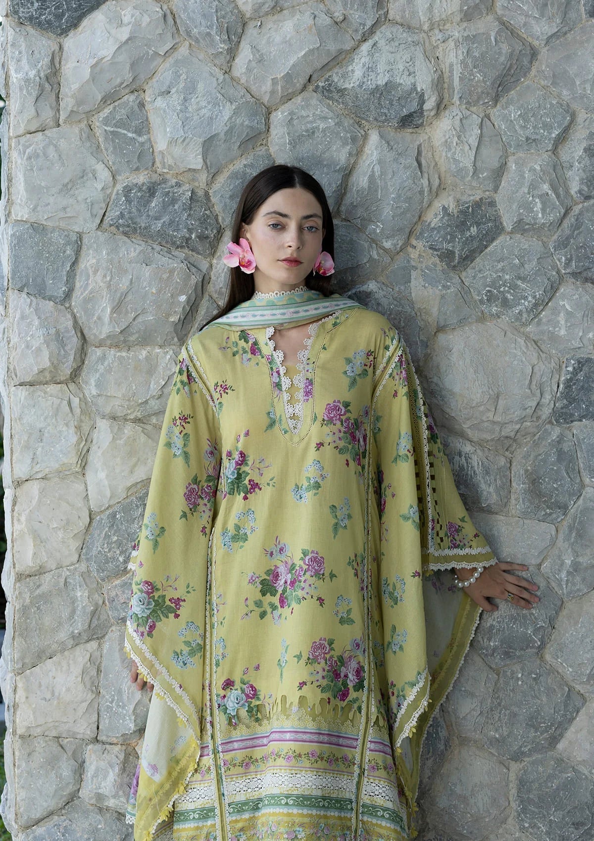 Elaf Prints Lawn Vol 1 2026=-4A AVOCADO Aangan the essence of lawn & chiffon