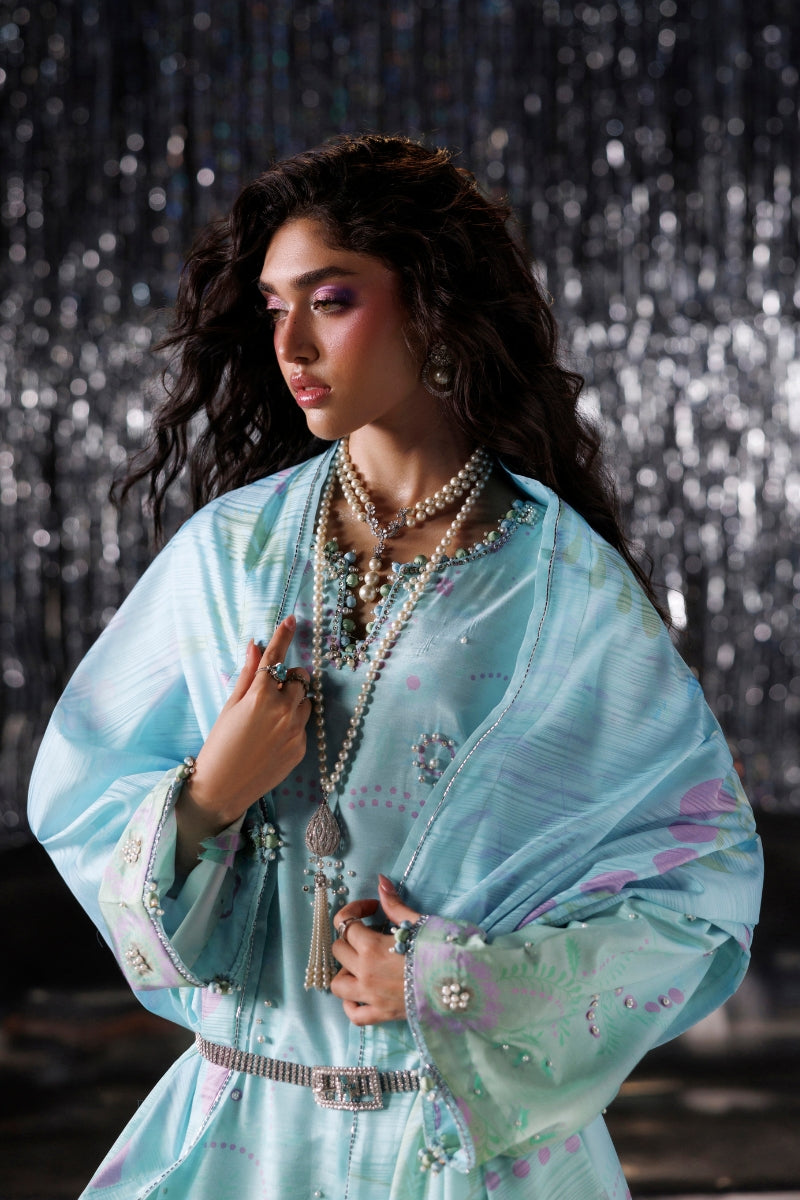 Rang Rasiya Luxe Silk 2026 Luvelle Light Blue Raw Silk Detail