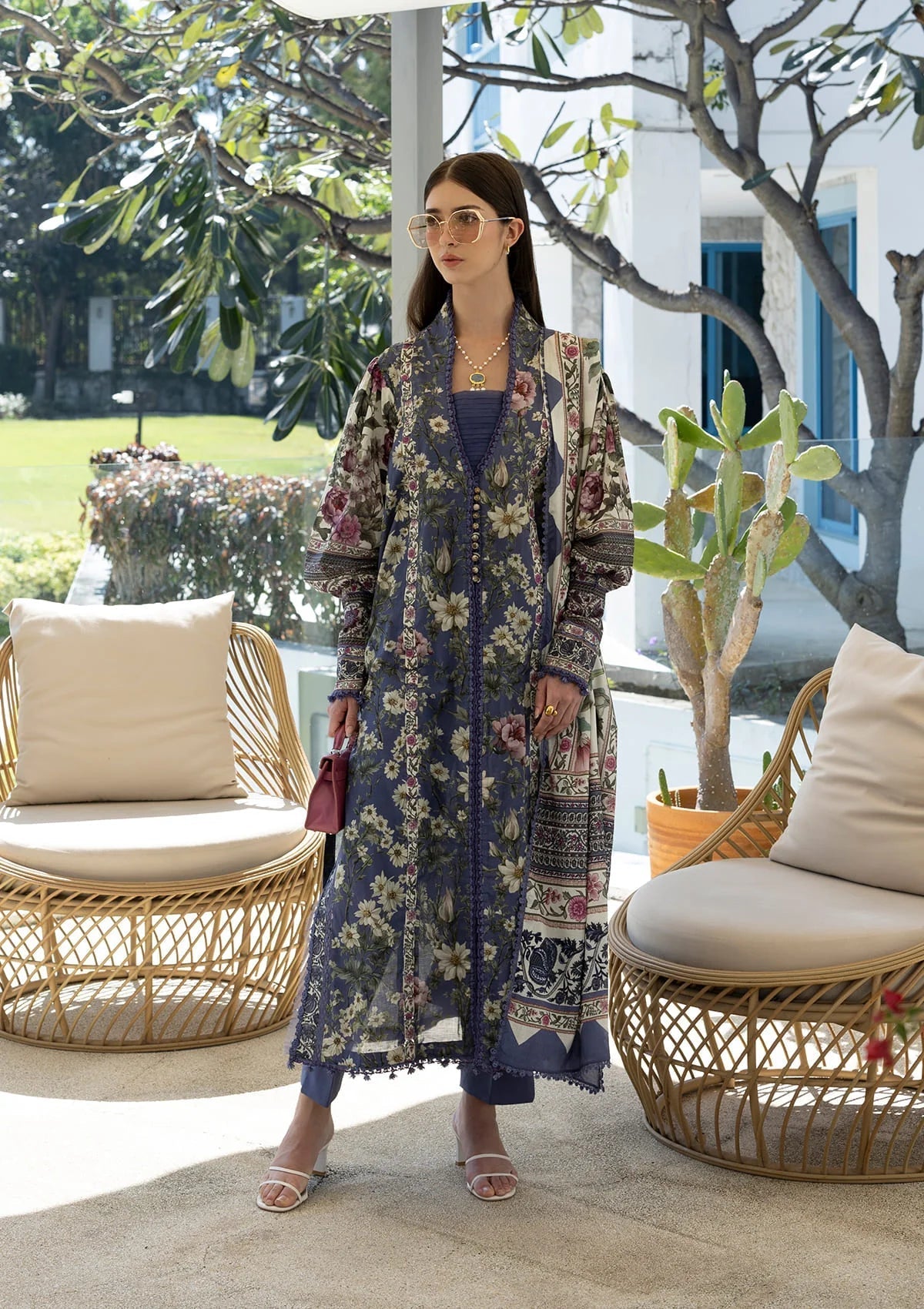 Elaf Prints Lawn Vol 1 2026=-6A BOO BERRY Aangan the essence of lawn & chiffon