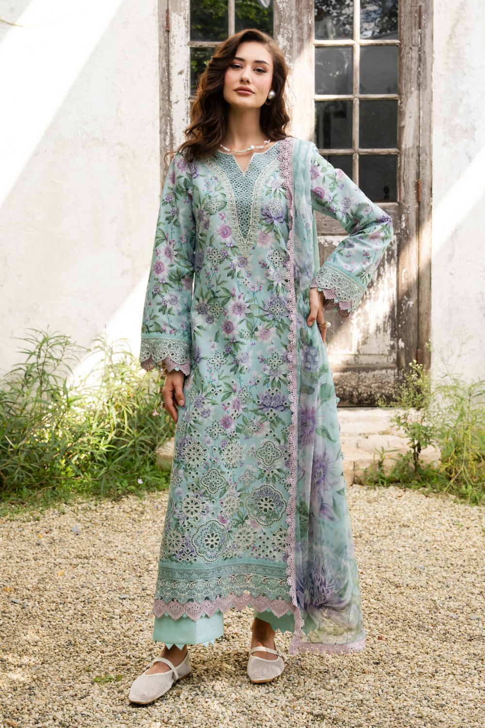 Aabyan Shezlin Chikankari Edit '26=VIRELLE Aangan the essence of lawn & chiffon