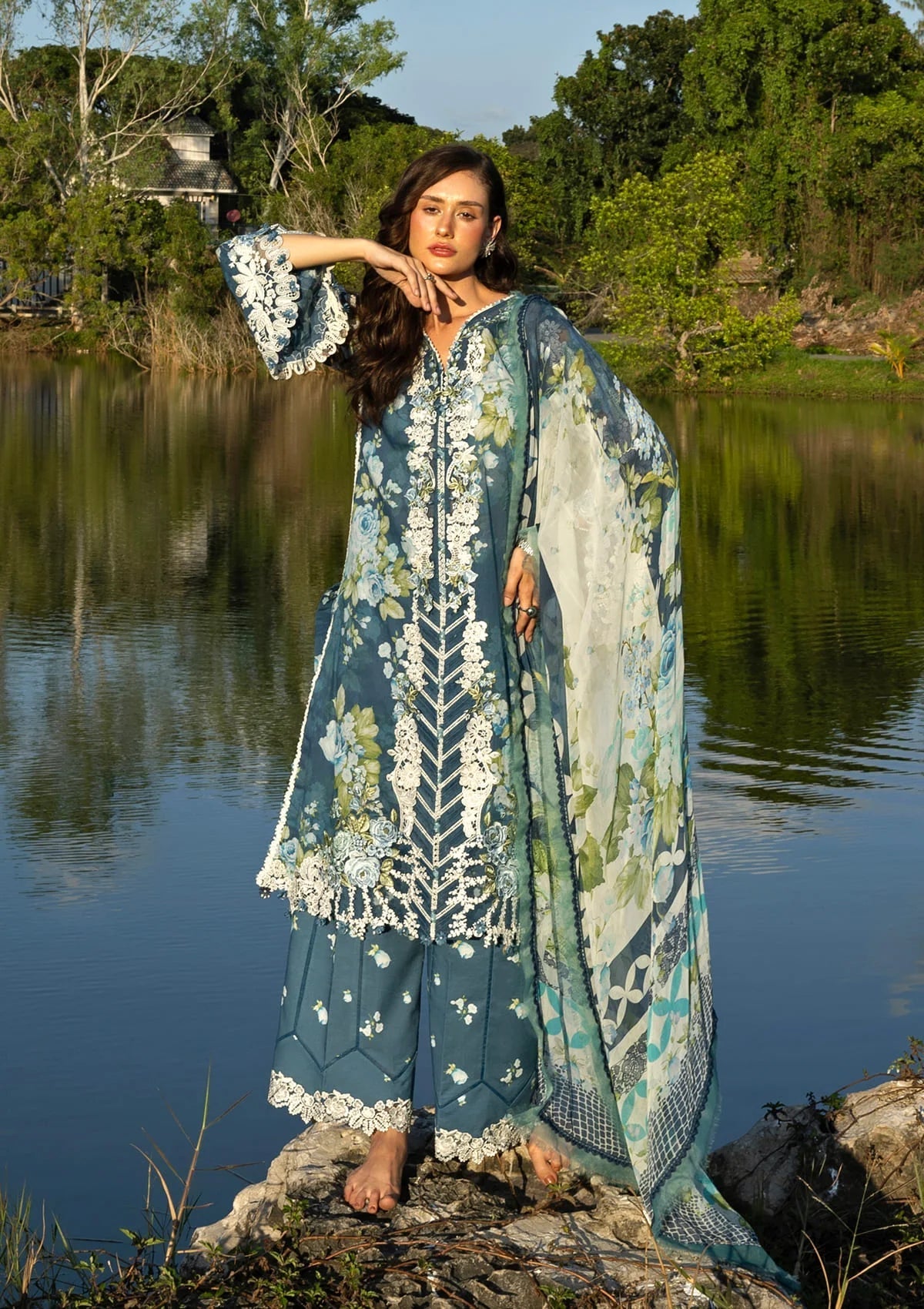 ELAF SIGNATURE LAWN=2026=7b Aangan | the Essence of Lawn & Chiffon