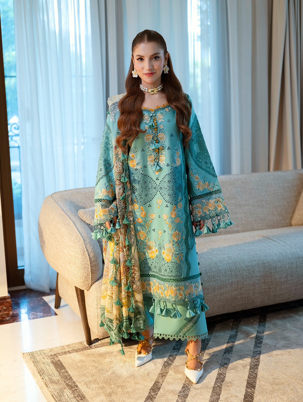 Jade Ombre Starlet Lawn 2026= 26-OC-20825 Aangan the essence of lawn & chiffon