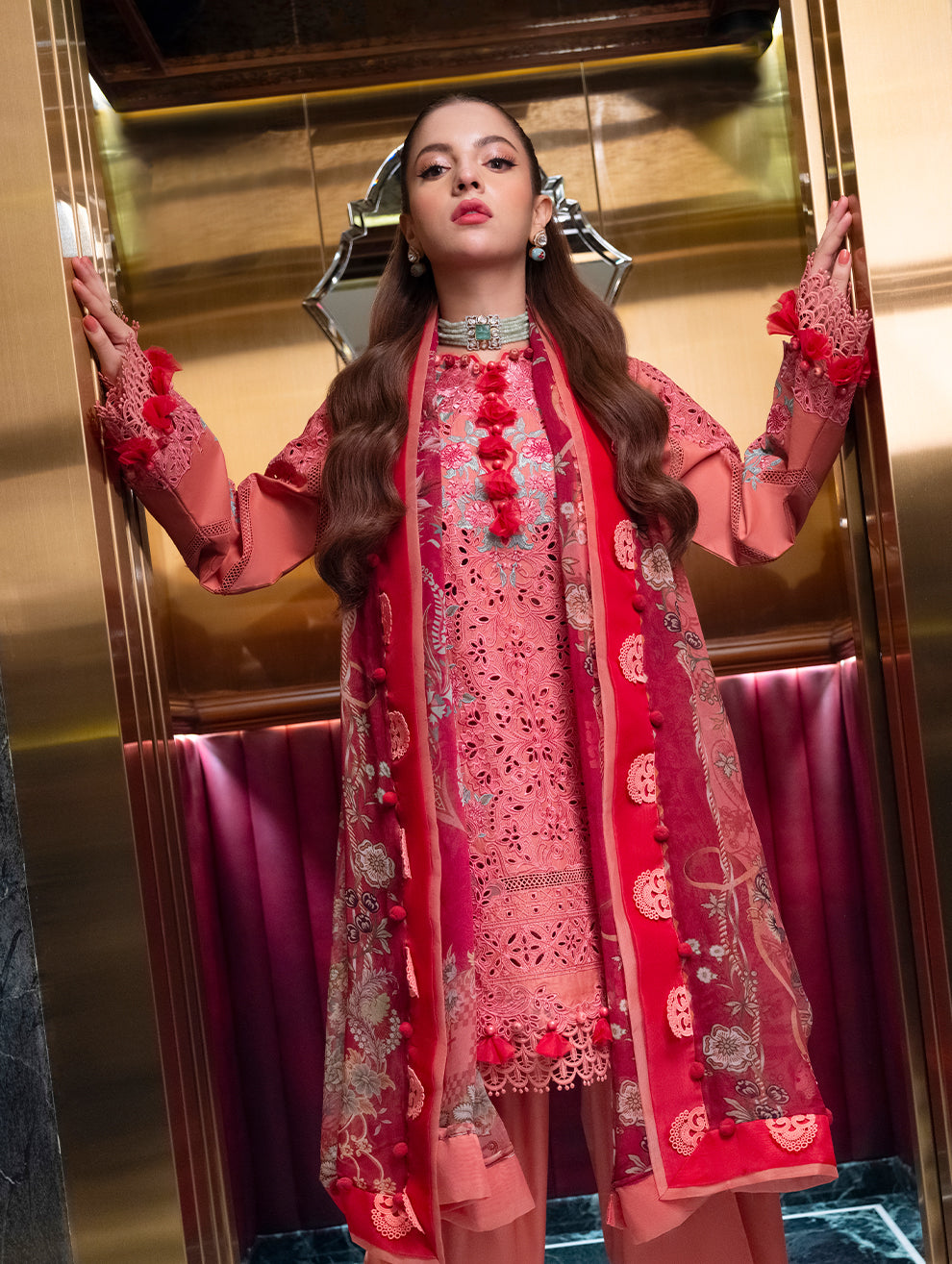 Jade Ombre Starlet Lawn 2026=02|Shop Embroidered Chikenkari lawn suit 