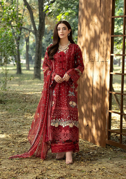 Elaf Chikankari Prints Lawn 2026=ERC-1B MARJAAN Aangan the essence of lawn & chiffon