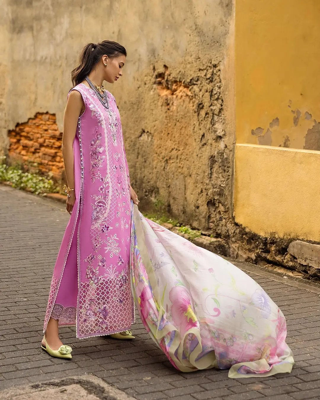 Mushq Manaram Luxury Lawn ’25 Aangan.the essence of lawn & chiffon