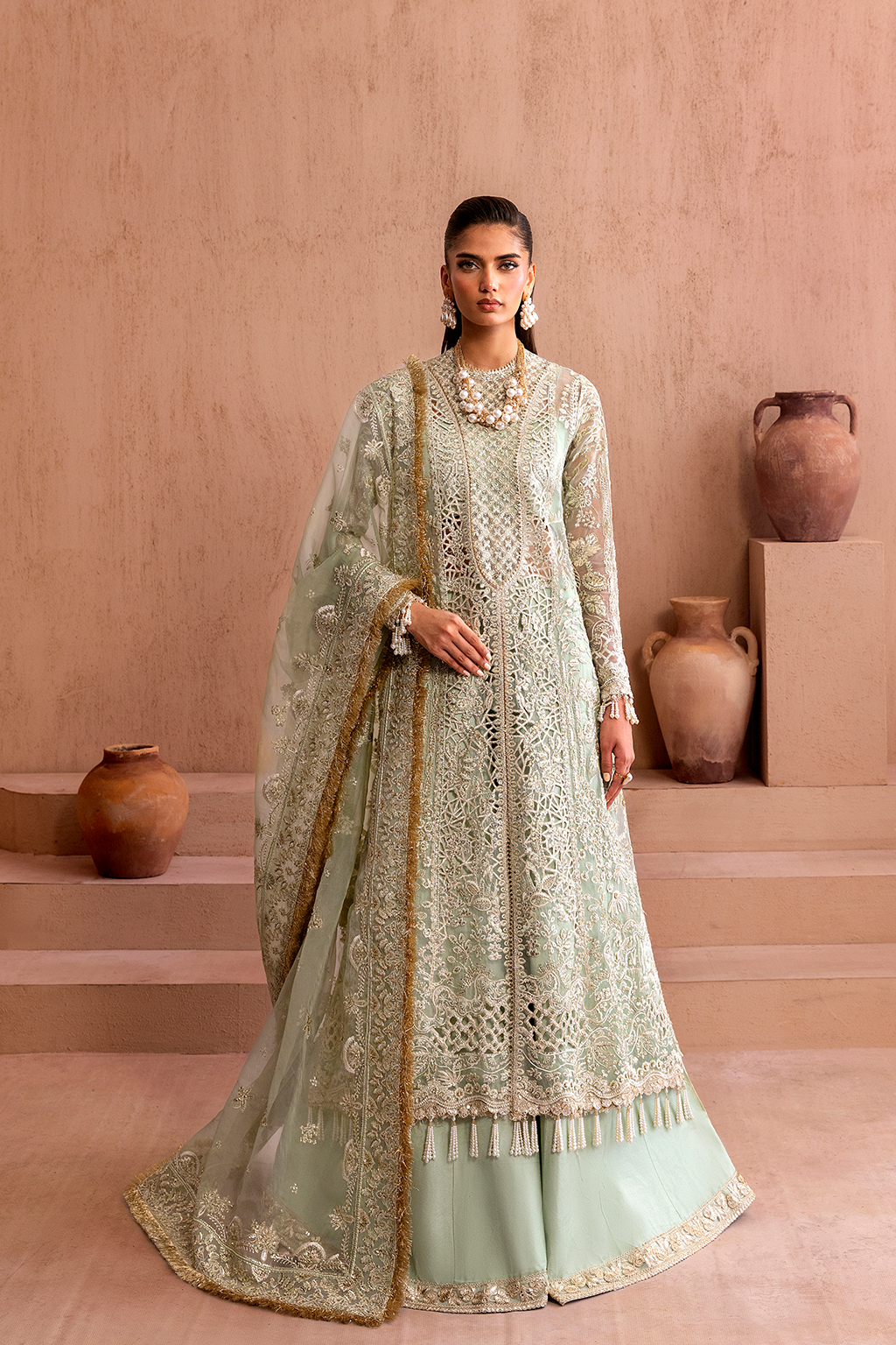 “Authentic Eman Adeel salwar suit – elegant chiffon outfit for weddings and parties, buy now in Punjab