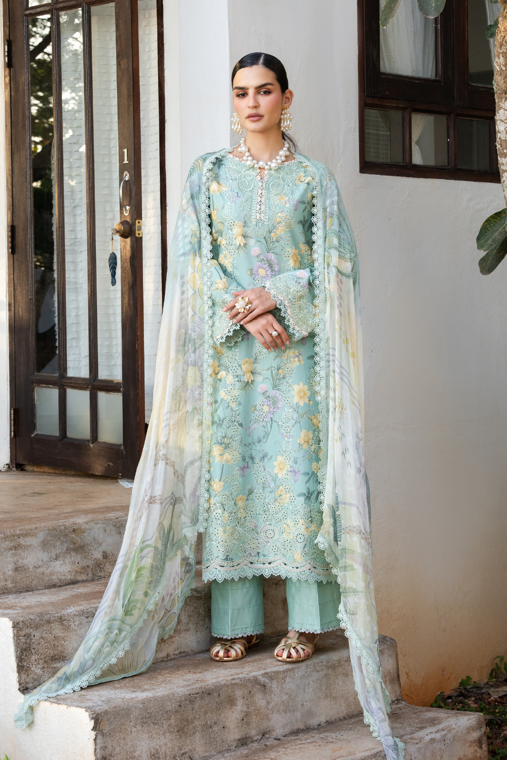 Aabyan Shezlin Chikankari Edit '26=tivara Aangan the essence of lawn & chiffon
