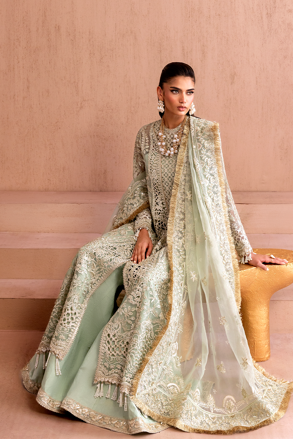 “Eman Adeel Festive Collection – premium silk salwar suit with sequins and threadwork, COD available Punjab”