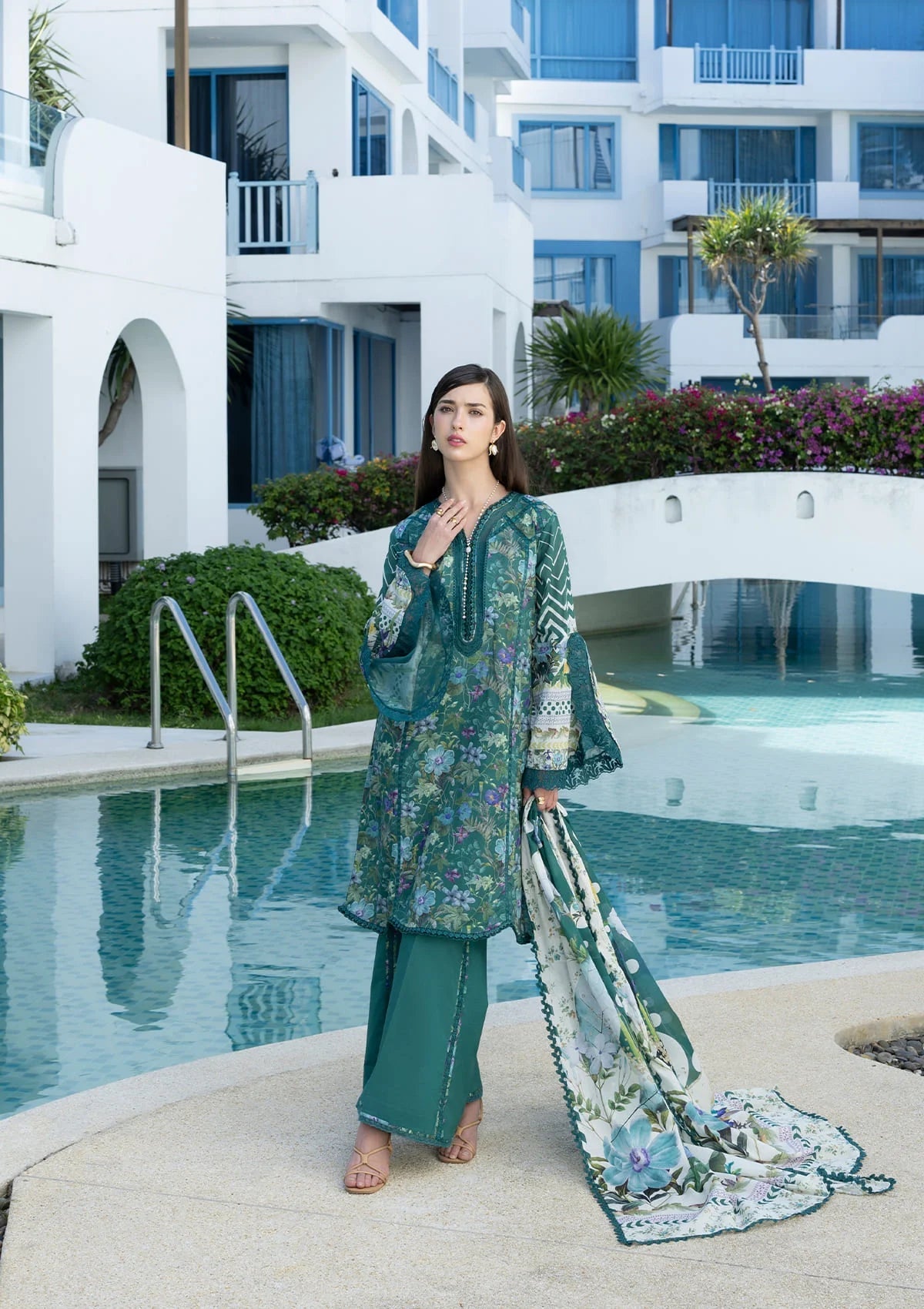Elaf Prints Lawn Vol 1 2026=9A PEACOCK Aangan the essence of lawn & chiffon