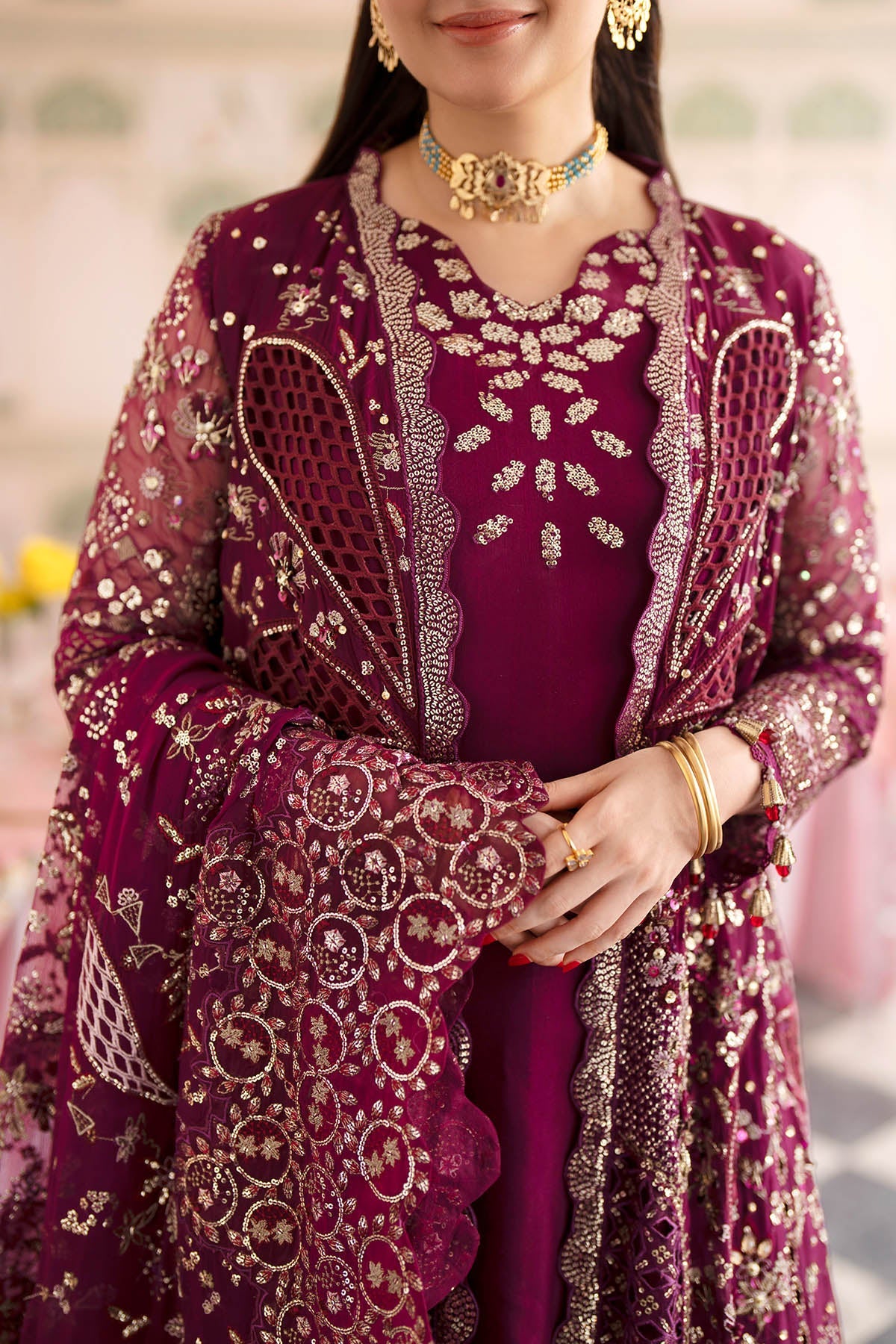 Nureh NL-97 Nur unstitched Pakistani suit view 4