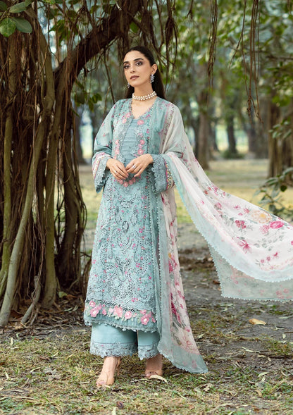 Elaf Chikankari Prints Lawn 2026=ERC-2B BATIK Aangan the essence of lawn & chiffon