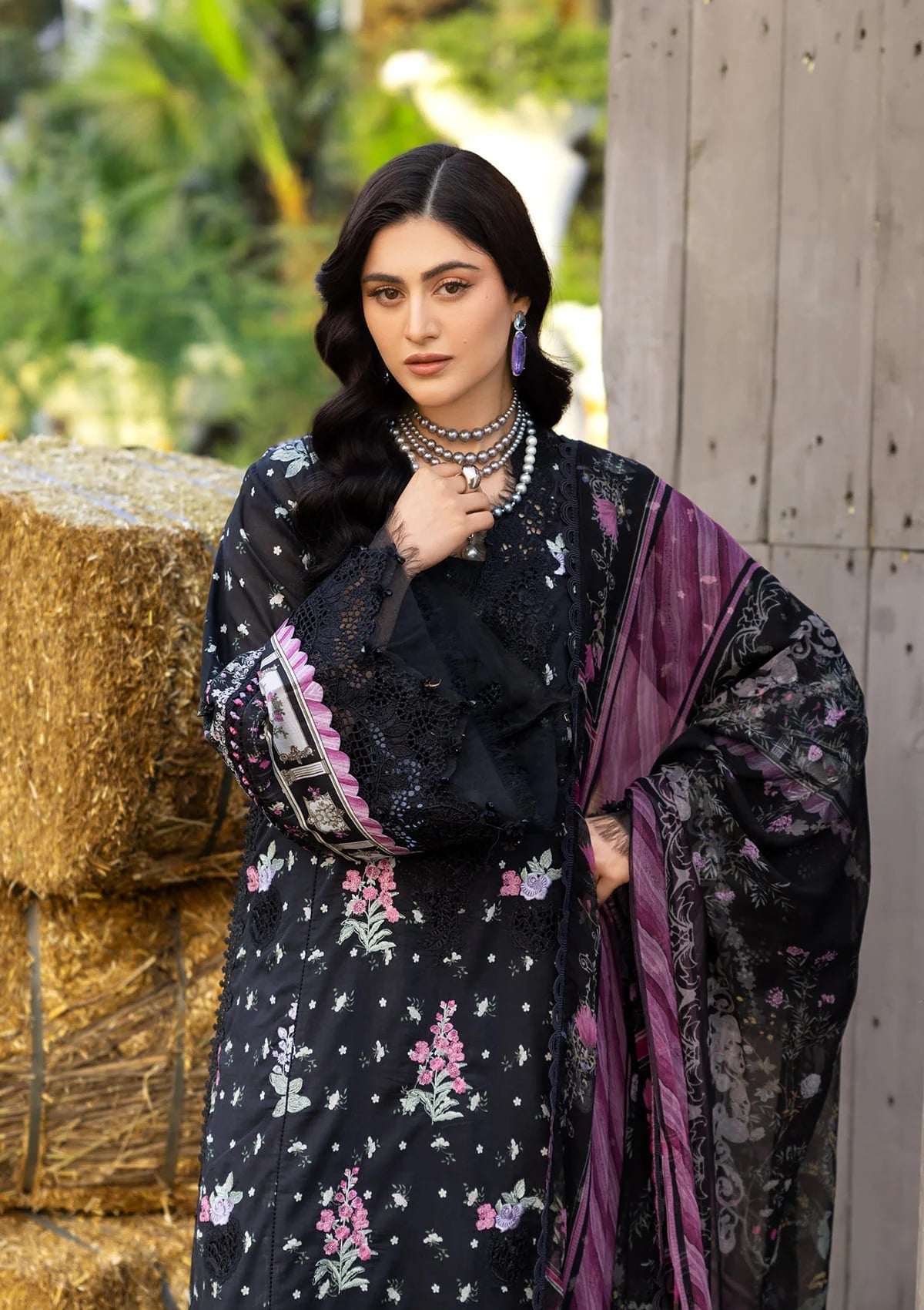 Elaf Chikankari Prints Lawn 2026=ERC-ERC-7A ARZO Aangan the essence of lawn & chiffon