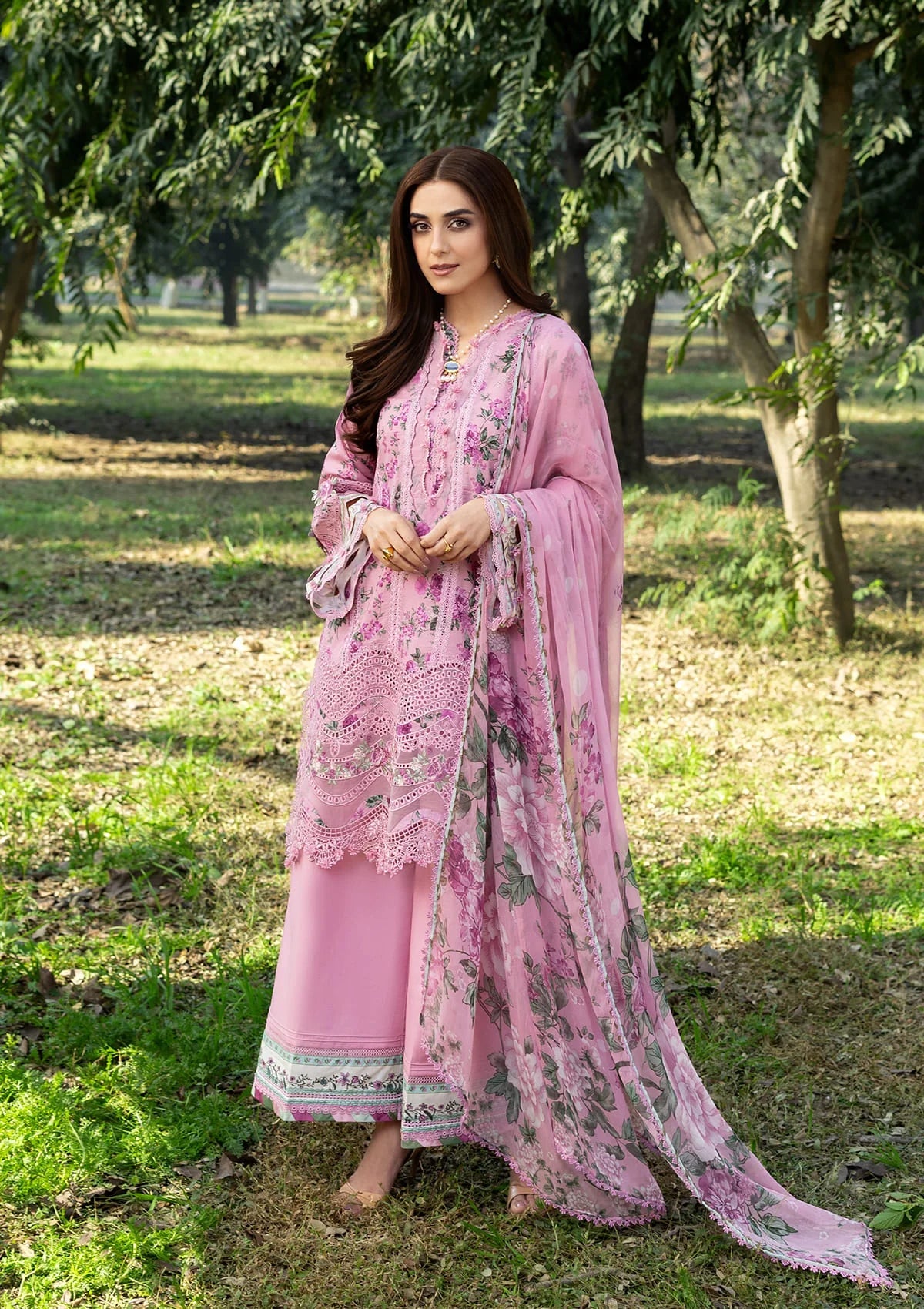 Elaf CHIKANKARI PRINTS WITH CHIFFON DUPATTA 2026