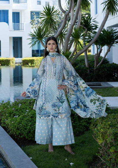 Elaf Prints Lawn Vol 1 2026=1A OCEAN PETALS Aangan the essence of lawn & chiffon