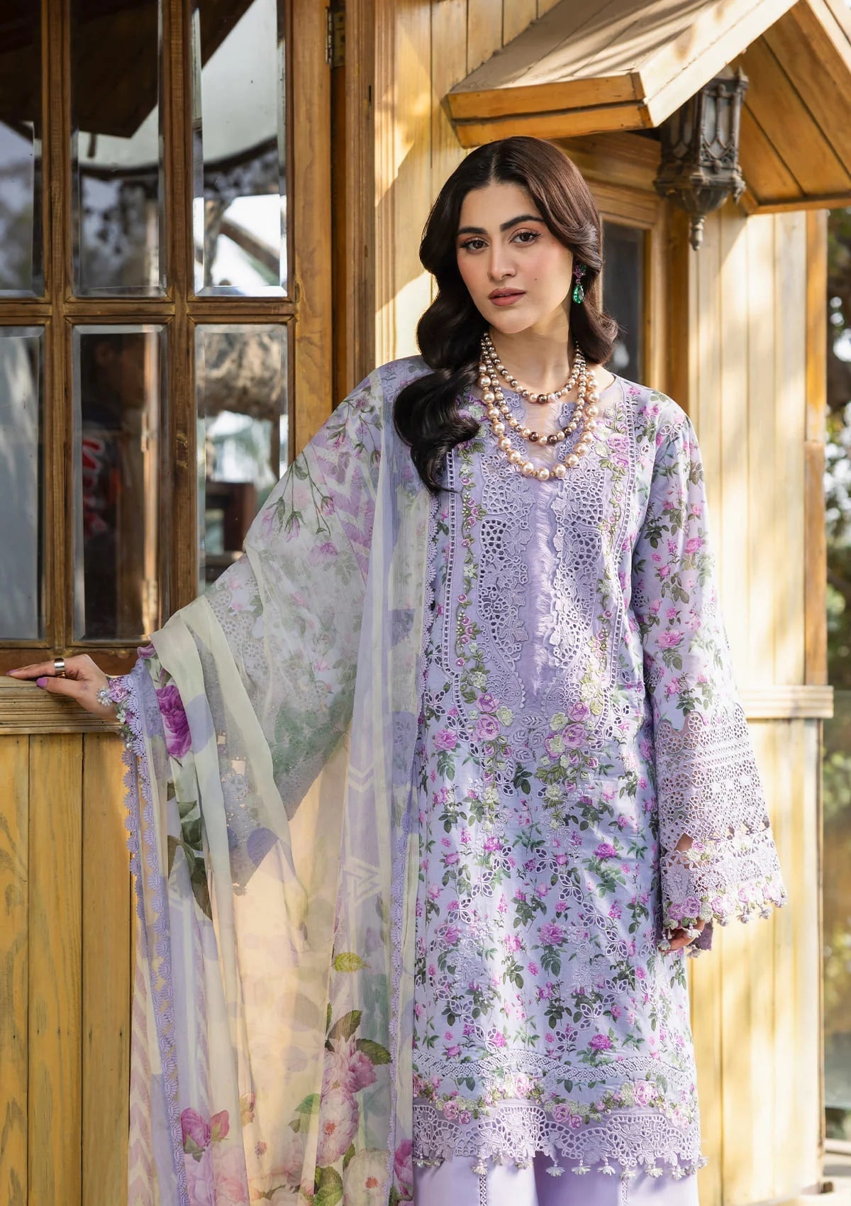 Elaf Chikankari Prints Lawn 2026=ERC-6B IRIS Aangan the essence of lawn & chiffon