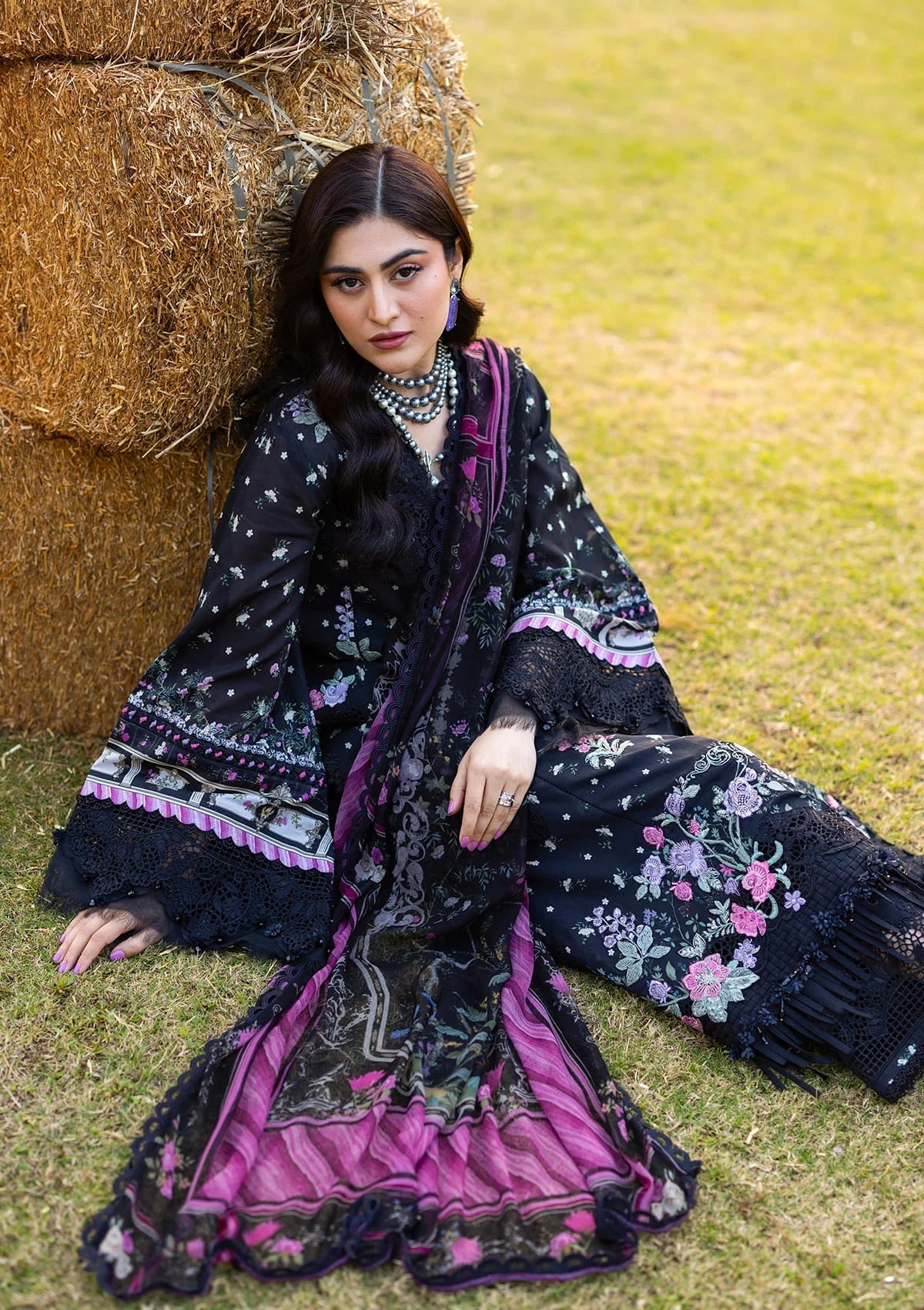 Elaf Chikankari Prints Lawn 2026=ERC-ERC-7A ARZO Aangan the essence of lawn & chiffon
