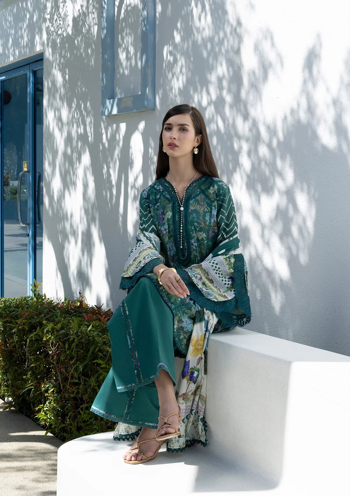 Elaf Prints Lawn Vol 1 2026=9A PEACOCK Aangan the essence of lawn & chiffon