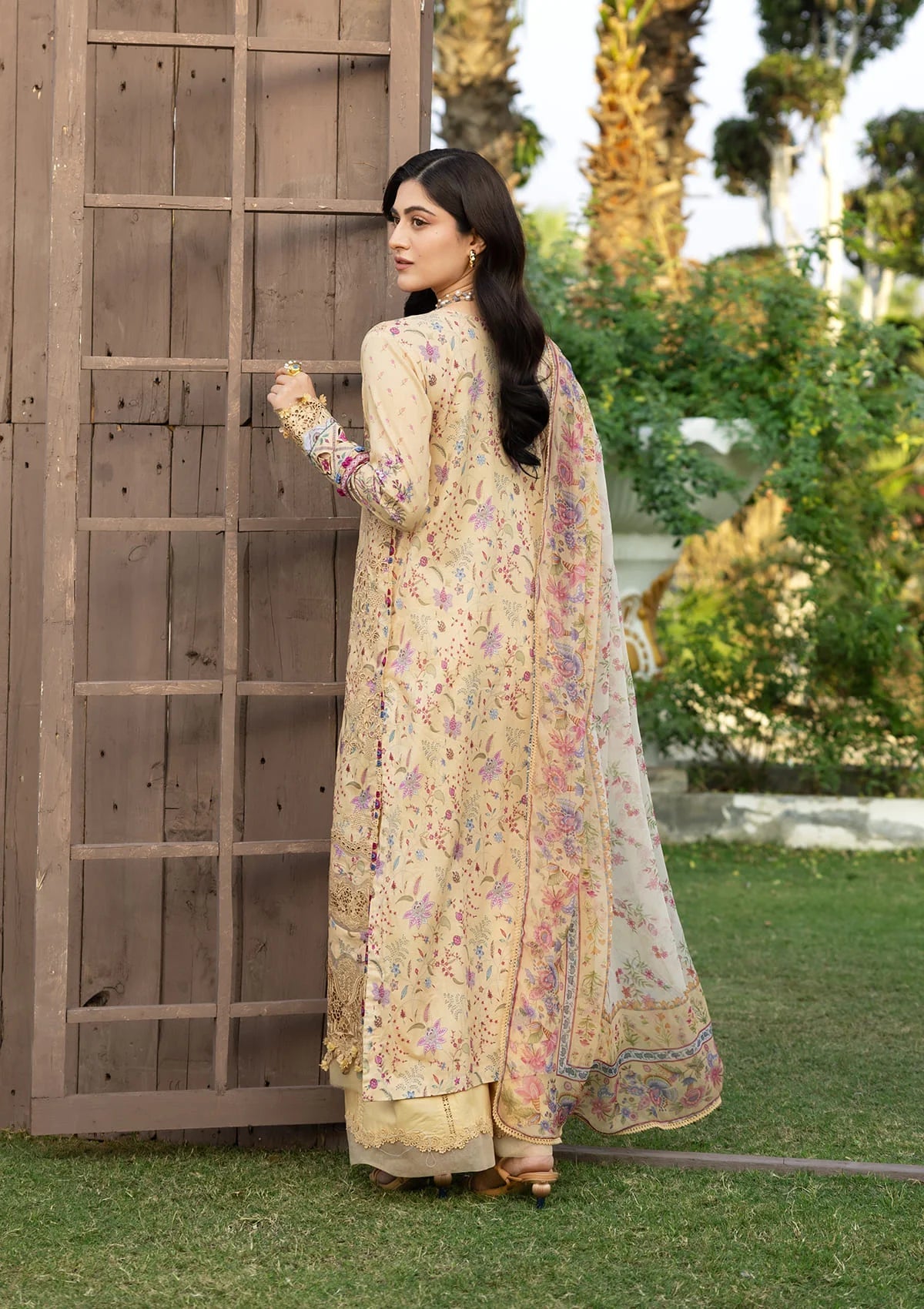 Elaf Chikankari Prints Lawn 2026=ERC-5B KHUSHEE Aangan the essence of lawn & chiffon