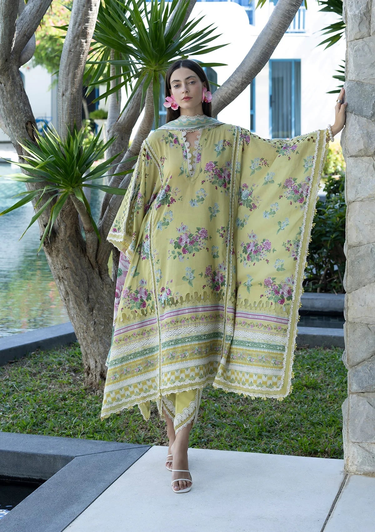 Elaf Prints Lawn Vol 1 2026=-4A AVOCADO Aangan the essence of lawn & chiffon