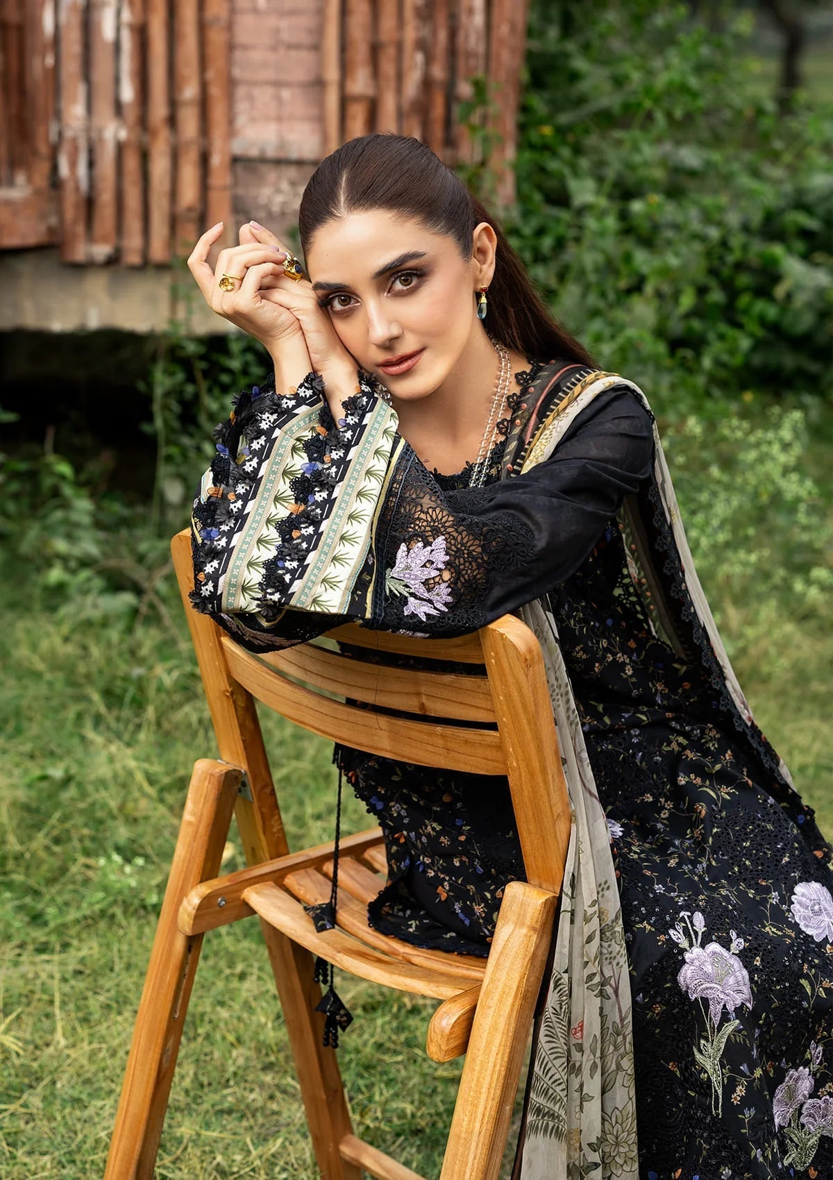 Elaf Chikankari Prints Lawn 2026=ERC--4A KOYAL Aangan the essence of lawn & chiffon