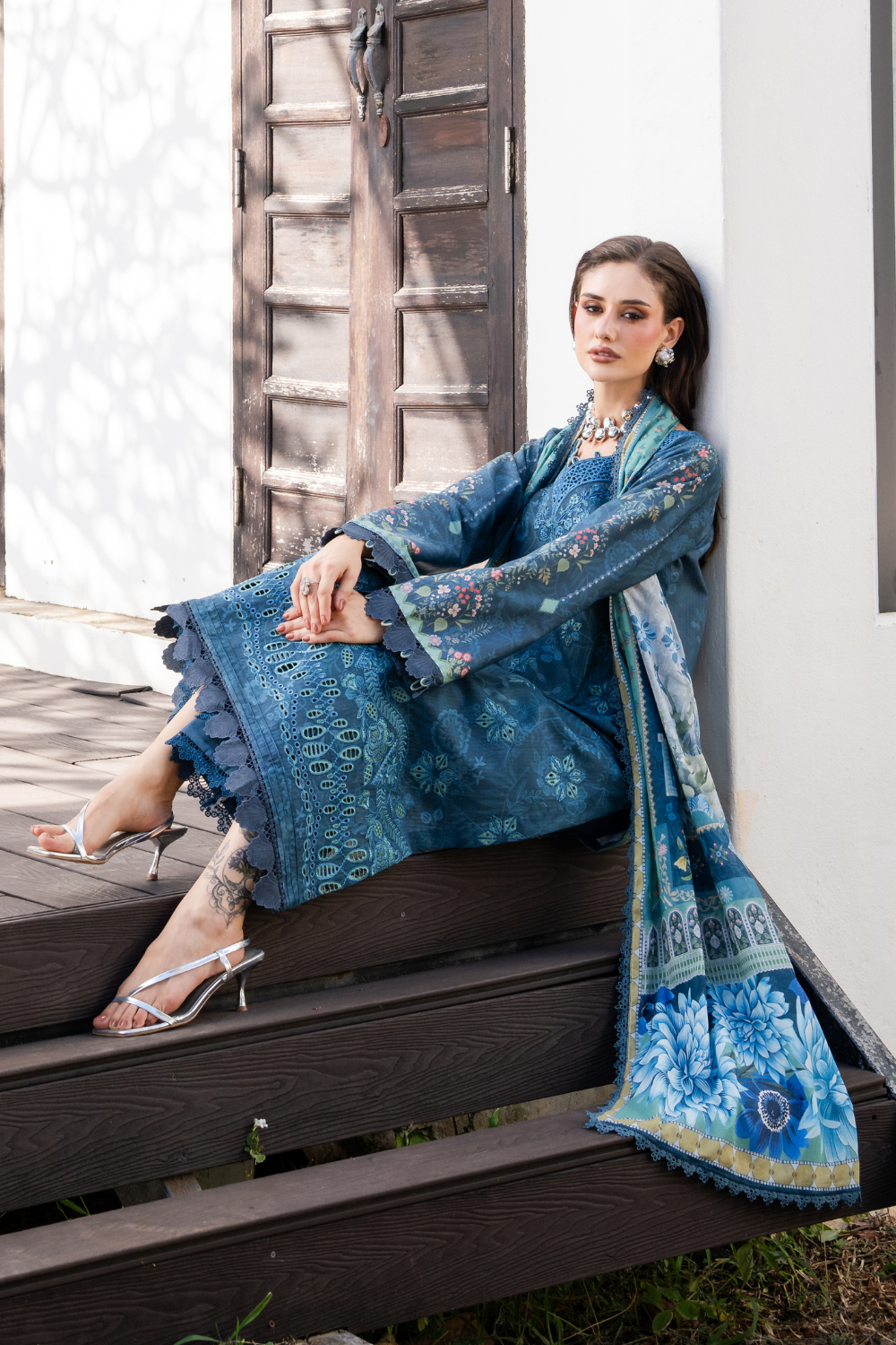 Aabyan Shezlin Chikankari Edit '26=zeriel Aangan the essence of lawn & chiffon