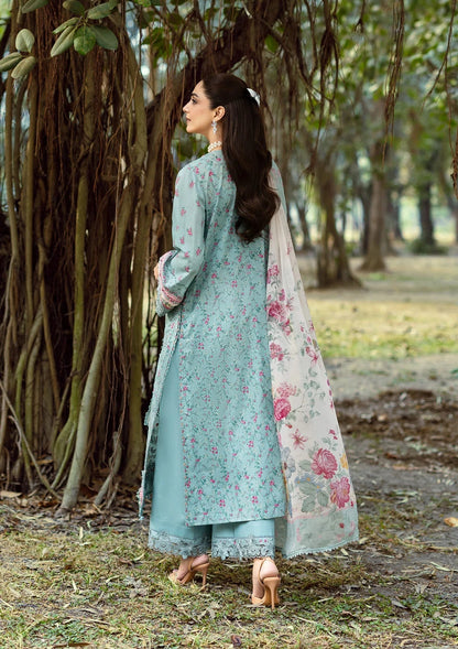 Elaf Chikankari Prints Lawn 2026=ERC-2B BATIK Aangan the essence of lawn & chiffon