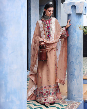 Mushq Nuvera Silk Belladona Royale Embroidered Neckline Detail