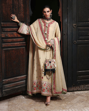 Mushq Nuvera Silk Cardinal Gem Embroidered Neckline Detail