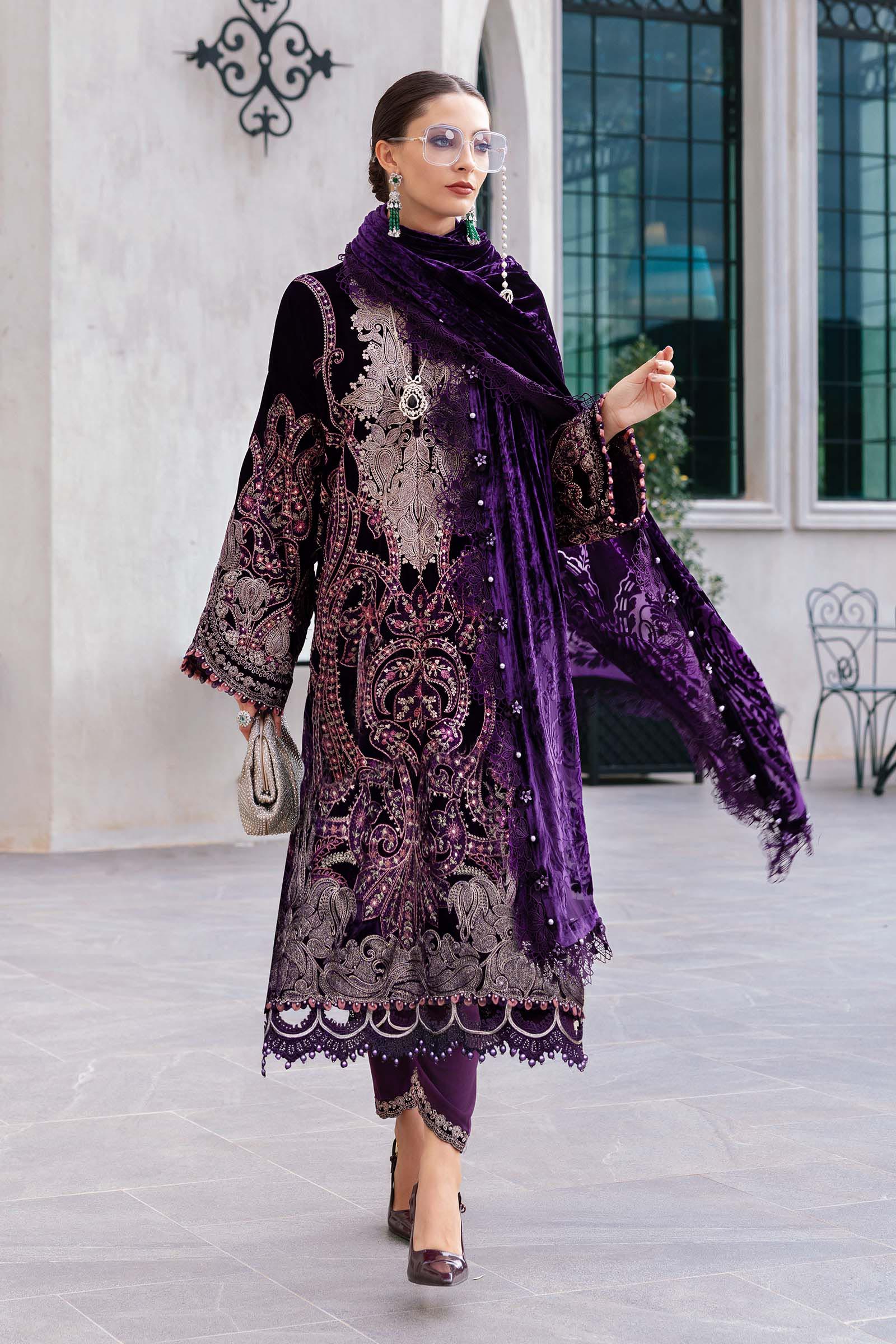 Maria.b winter lux 2025-WL-1311 Aangan the essence of lawn & chiffon