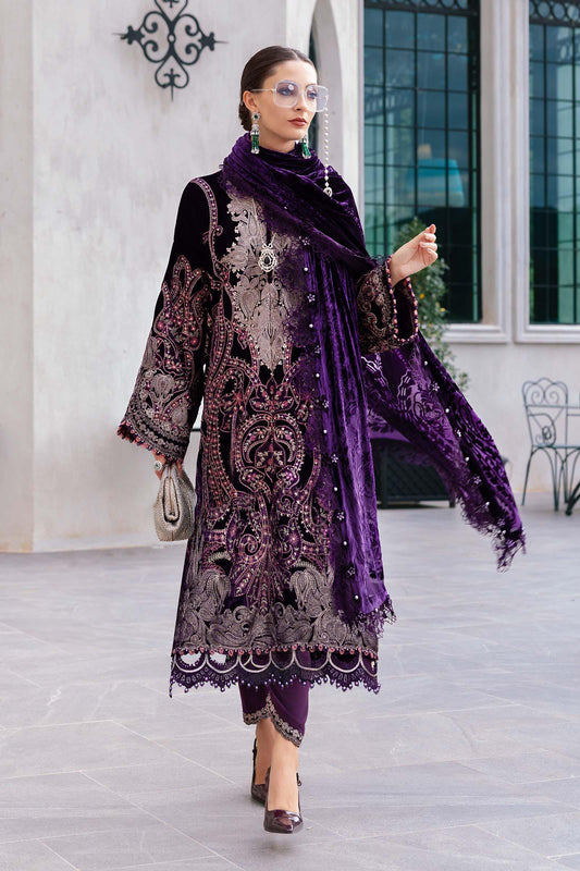 Maria.b winter lux 2025-WL-1311 Aangan the essence of lawn & chiffon