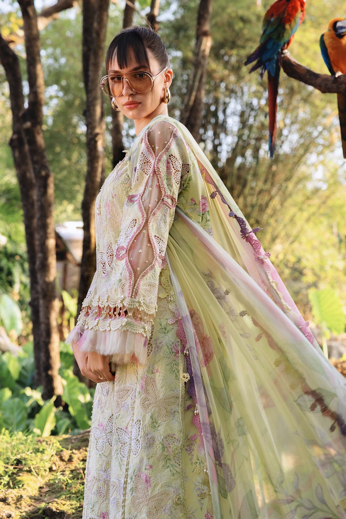 MARIA.B M.Prints Lawn 2026=01-b Aangan the essence of lawn & chiffon