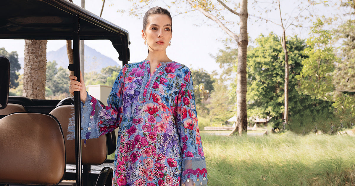 MARIA.B M.Prints Lawn 2026=02b Aangan the essence of lawn & chiffon