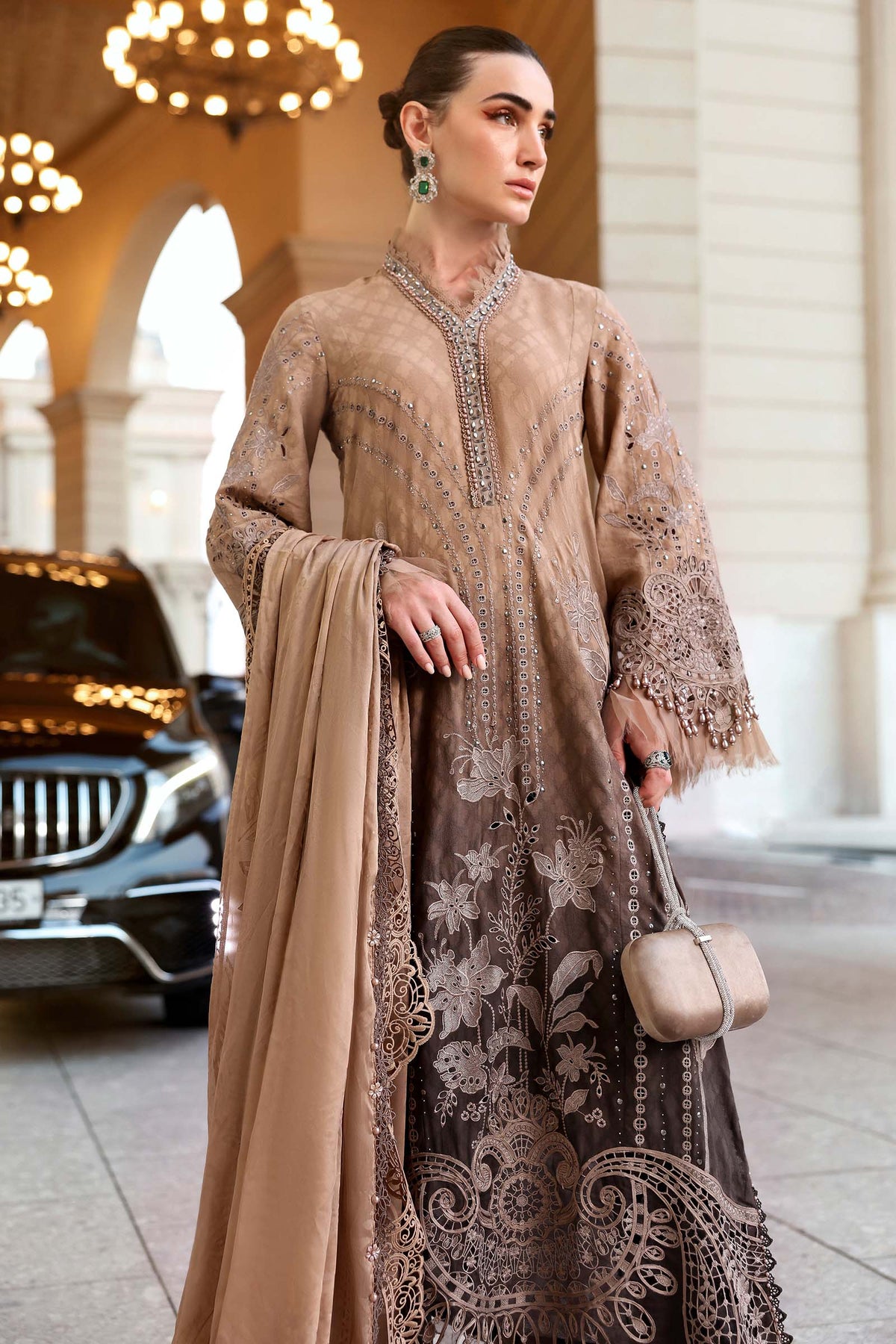 Maria B luxury Lawn 2026=01 a Aangan | the Essence of Lawn & Chiffon
