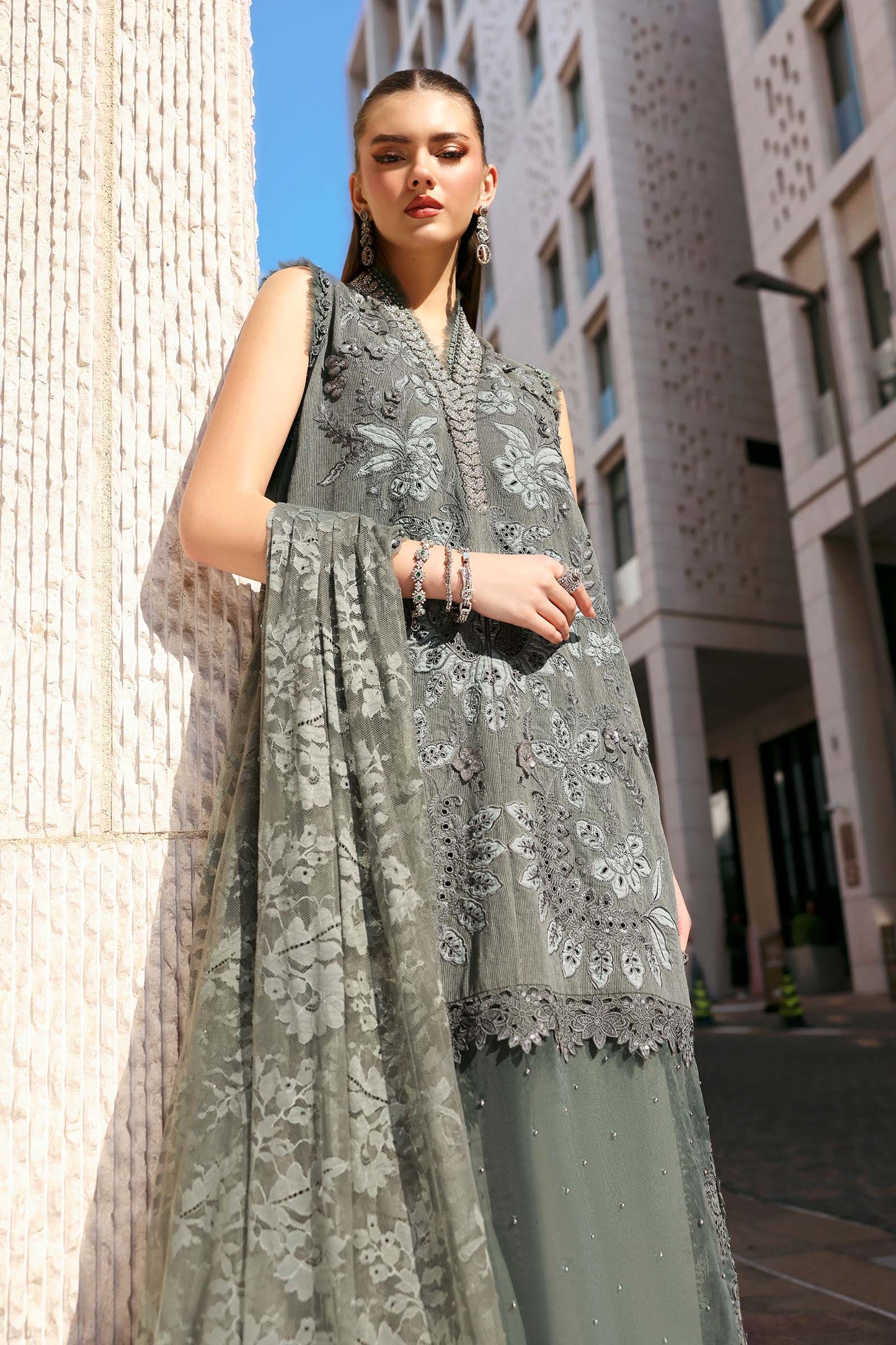 Maria B luxury Lawn 2026=03b Aangan | the Essence of Lawn & Chiffon